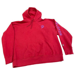 Peloton - red sweatshirt long sleeve hoodie with logo women's size Large